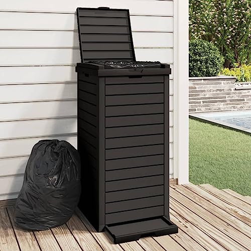 ShGaxin Cubo de basura de exterior polipropileno negro 41x41x86 cm, Cubos De Basura Cocina, Papelera Cocina, Mueble Basura, Reciclaje Basura, Papelera De Basura Cocina - SPU:364171