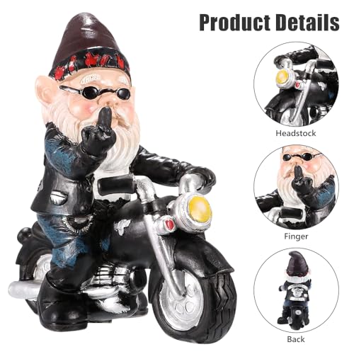 LUFEIS Gnome Statue, Riding Dwarf Statue, 13.5cm Outdoor Funny Garden Gnomes Decoration - Image 3