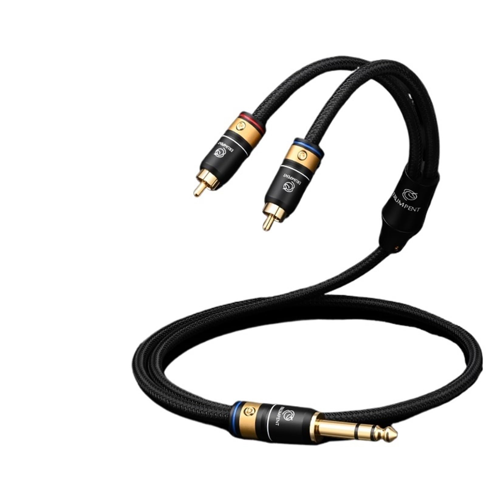 6N HiFi 6.5mm to 2RCA Audio Cable for CD Amp, Pozłacana wtyczka stereo, wtyczka TRS 6,5 mm do subwoofe, męski rozdzielacz 2 RCA (3 m)
