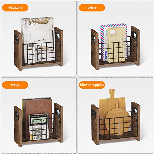 Honiter Magazine Holder, Magazine Rack Desktop, Magazine File Holder, Document Mail Magazine Storage, Farmhouse Magazine Basket, Magazine Organizer Bin For Letters, Magazines, Books, Newspapers #TOP7