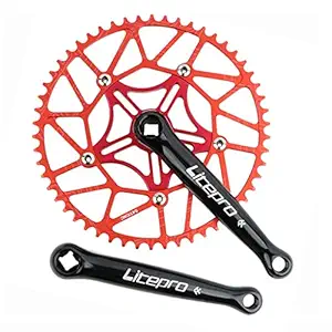 Mohit Enterprises Solid Bike Crankset Folding Bicycle Crank 170mm 130bcd Chainring Red 54T (66026112JEL)