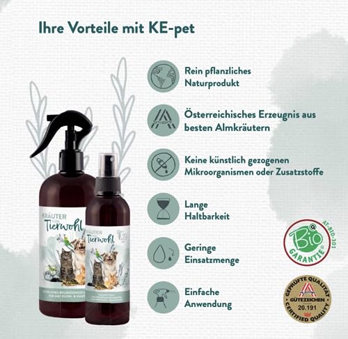 KE-pet Kräuter fürs Tierwohl 500ml, 50 fermentierte Bio-Kräuter, für Hunde und Kleintiere