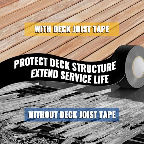 Image of VIVIDA Butyl Joist Tape for Decking 2 inch x 50' (8 Roll), Waterproof Deck Joist Butyl Sealant Tape for Wood Beams, Roof
