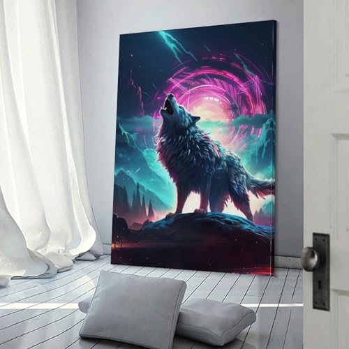 Décoration murale loup pour transformer un mur blanc vide - 3