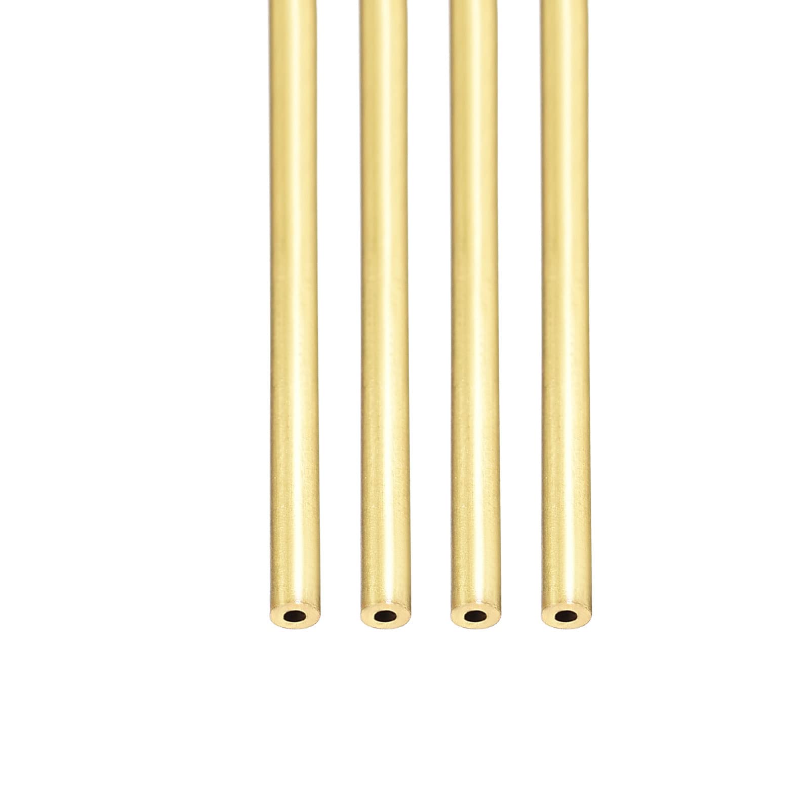 Ottone Tubo 2mm x 0.5mm x 300mm Rotondo Metallo Tubazione 4Pz