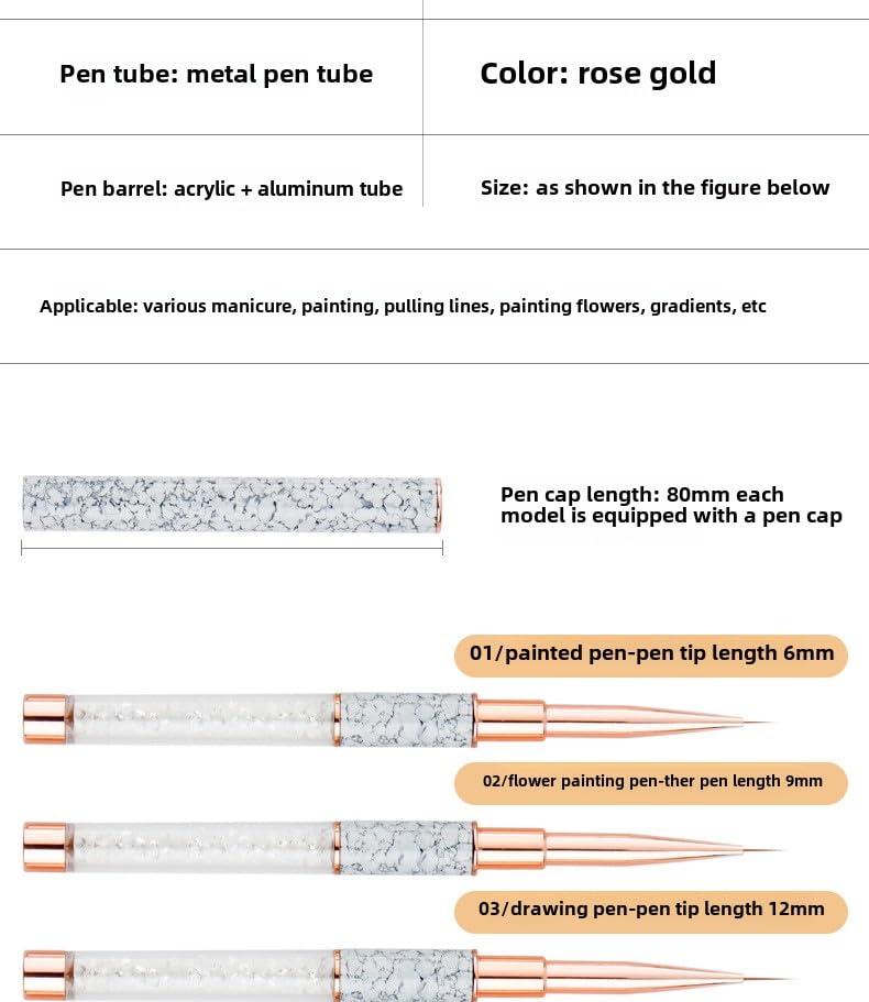 15pc Professional Nail Art Brush Set with Diamond Rhinestone Handles - Gel Polish, Liner, Detailing Brushes for Salon & DIY Nail Design