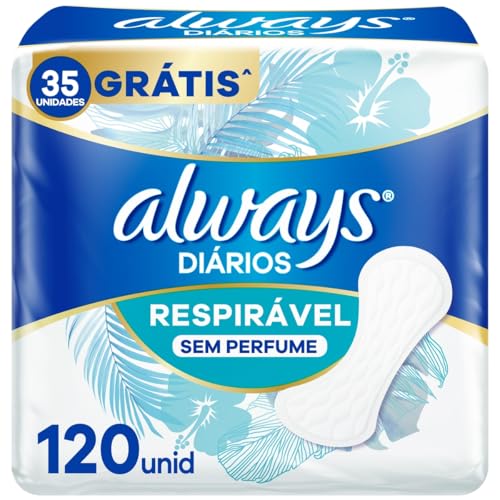 Always Respirável Sem Perfume Protetor Diário 120 Unidades