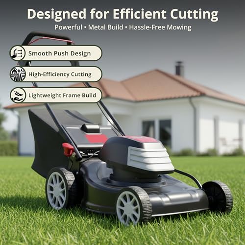 Image of Kraft Seeds 1600W Electric Lawn Mower with 16 Inch Blade (Steel Body) | Grass Cutting Machine with 50L Grass Catcher Box & Adjustable Height (7-Settings, 25mm to 80mm) for Garden, Yard, and Farm (Red)