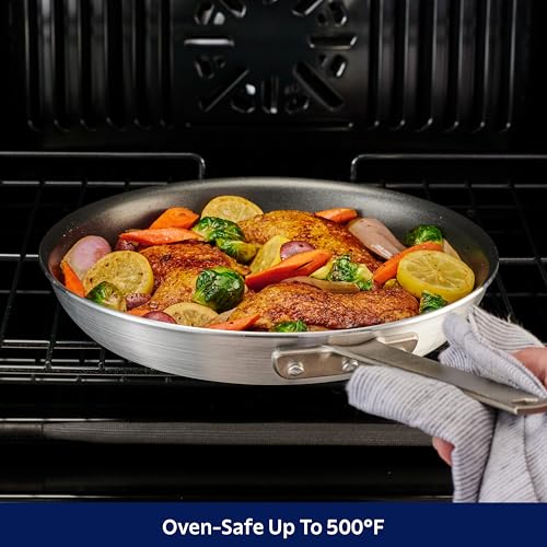 Image of Tramontina Professional 12-Inch Non Stick Large Frying Pan, Heavy-Gauge Aluminum Skillet with Reinforced Nonstick Coating, Gray Handle, Dishwasher and Oven Safe