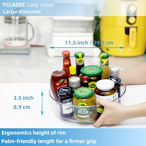 Ycladec ZP115P4 4 Pack Lazy Susan 11.5 Inch Inch Turntable Organizer Organization Storage Container Bins Spice Rack Cabinet Rotating Condiment thumb #3