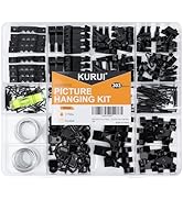 KURUI 303Pcs Picture Hanging Kit, Picture Hangers Assorted Kit with Heavy Duty Wall Hooks, Sawtoo...