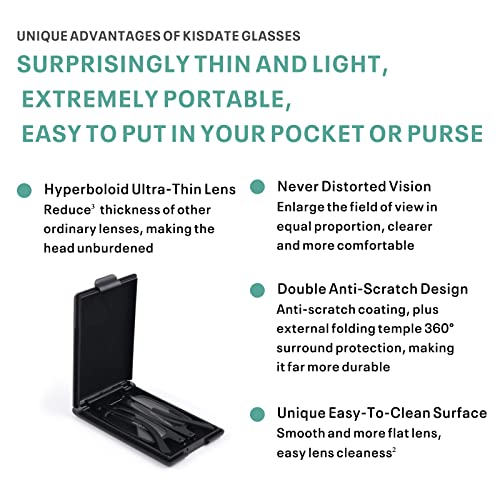 Kisdate Ultra-Light And Thin Foldable Reading Glasses Folding Readers For Men Women Compact Portable Rectangle Eyewear Case #TOP4
