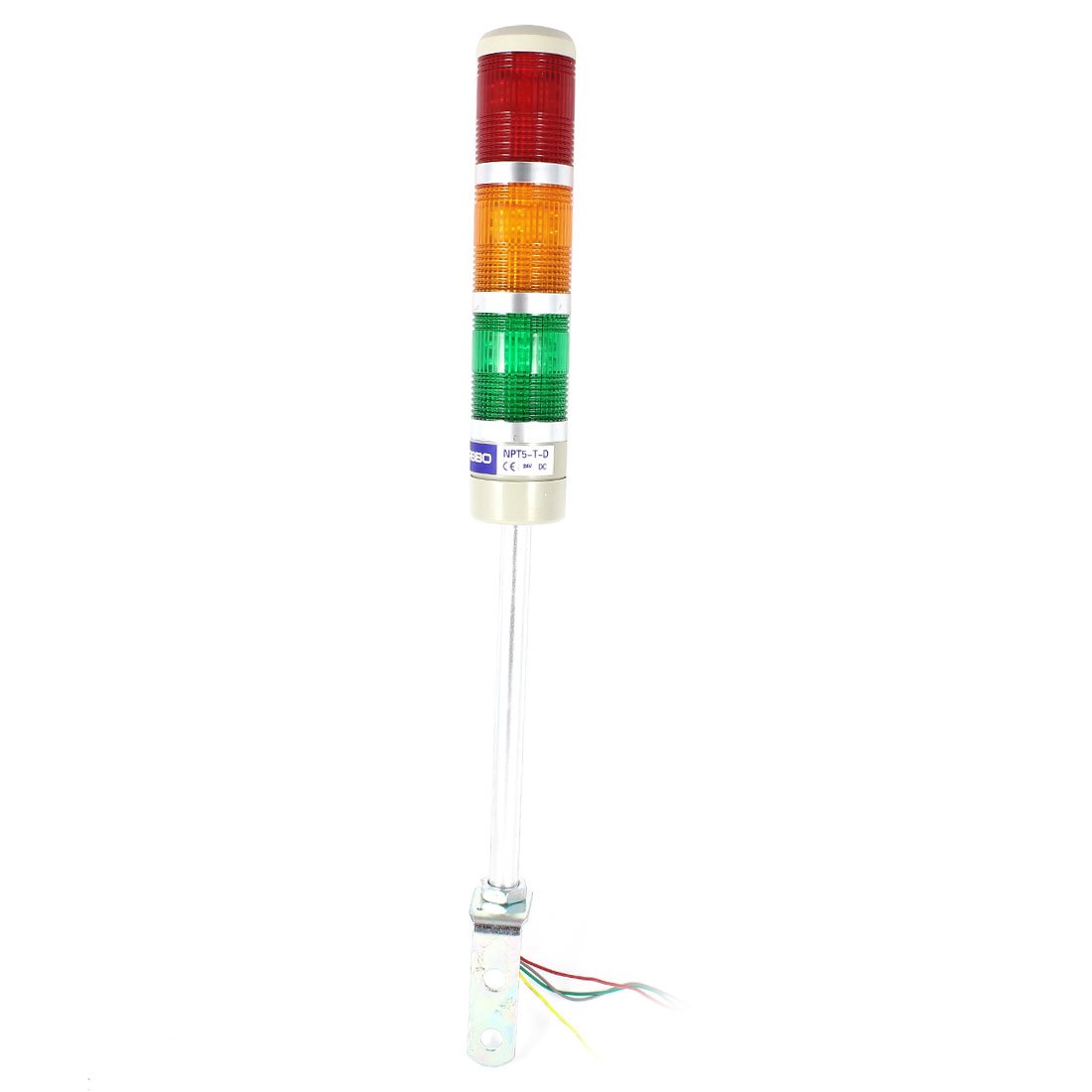 Ruilogod Verde LED rojo naranja industrial torre de la señal de la lámpara Luz de advertencia de DC 24V