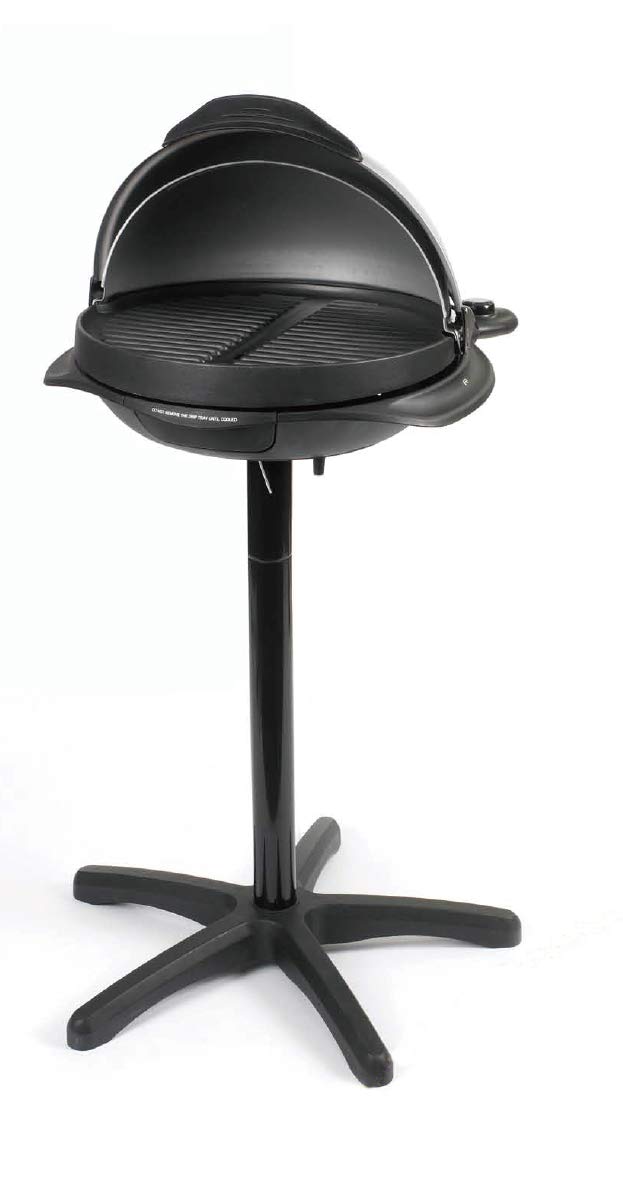 SENYA EASY GRILL Barbecue Électrique 2 en 1 sur Pied et Table – 2200W – Thermostat Réglable – Couvercle Effet Four – Plaque Antiadhésive Ø40 cm – Idéal Balcon & Jardin, 2200W
