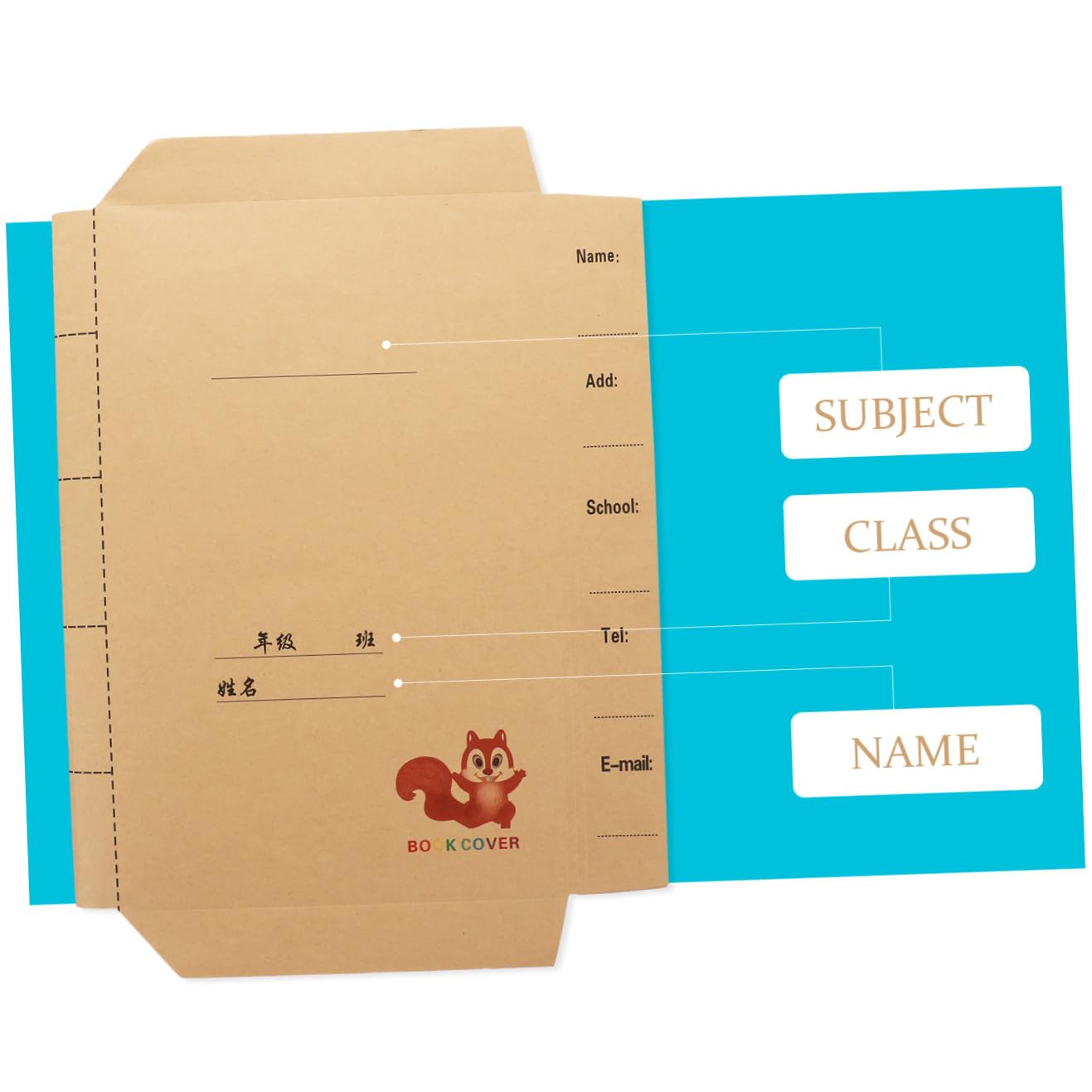 Book Protector 30pezzi in Carta Kraft Copertina Libro Scolastico