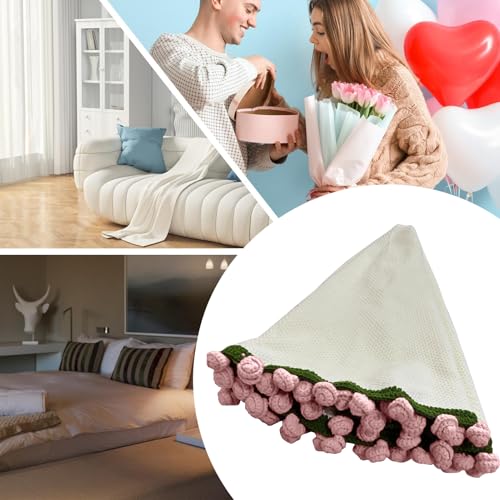 Manta de sofá con diseño de flores ramo para tardes de siesta en el dormitorio 5