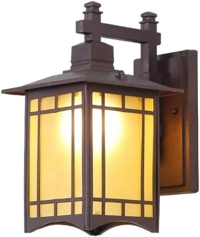 Lámpara de pared exterior impermeable de bronce frotado con aceite Compatible with porche con apliques de pared exteriores cuadrados de vidrio esmerilado amarillo cálido,luminaria LED