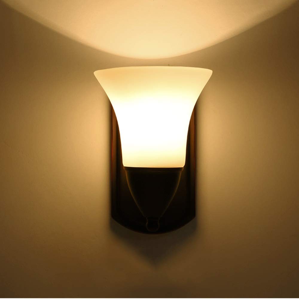 Lampada da Parete American Creativity con Paralume in Vetro E27, Decorazione per Interni, Soggiorno, Camera da Letto, Lanterna da Parete in Ferro, Balcone, Scala, Illuminazione da comod