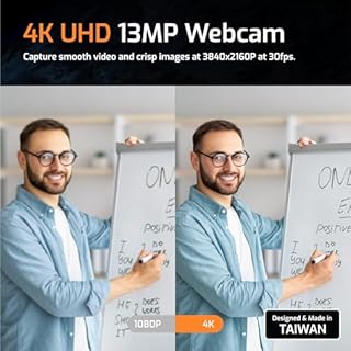 INSWAN INS Flip 4 4K USB Portable Document Camera/Webcam — 13MP Ultra HD, Foldable Design, Auto Focus, Mic, LED, MacOS, Windows, iPad, Chromebook Compatible for Distance Learning, Remote Teaching