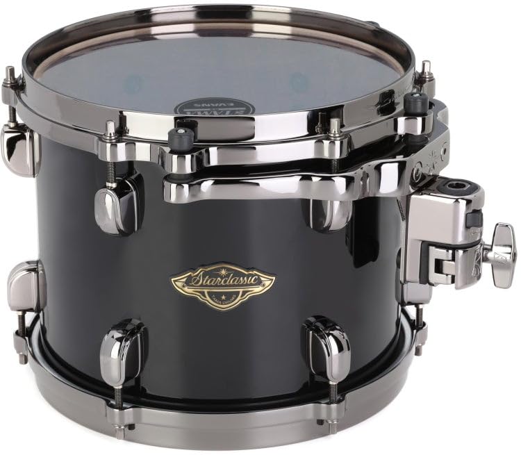 Tama Starclassic Walnut/Birch Tom - 8 inch x 10 inch, Piano Black with Black Nickel Hardware - Sweetwater Exclusive