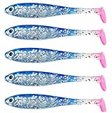 BEXU Soft Plastic Fishing Lure - Paddle Tail Swimbaits - Bait Shad Minnow Drop Shot Fishing Lures fo