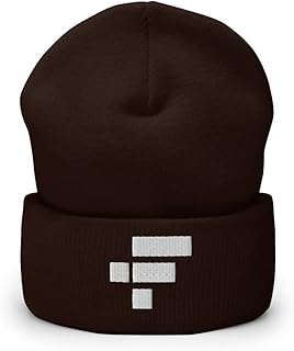 FTX Token Cryptocurrency Logo Hat (Embroidered Cuffed Beanie) Brown