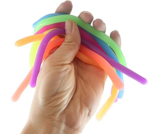 Miniatura 2 de Curious Minds Busy Bags Juego de 24 cuerdas elásticas de fideos, 8 pulgadas de largo, no es pegajoso, grueso, construye resistencia para fortalecer