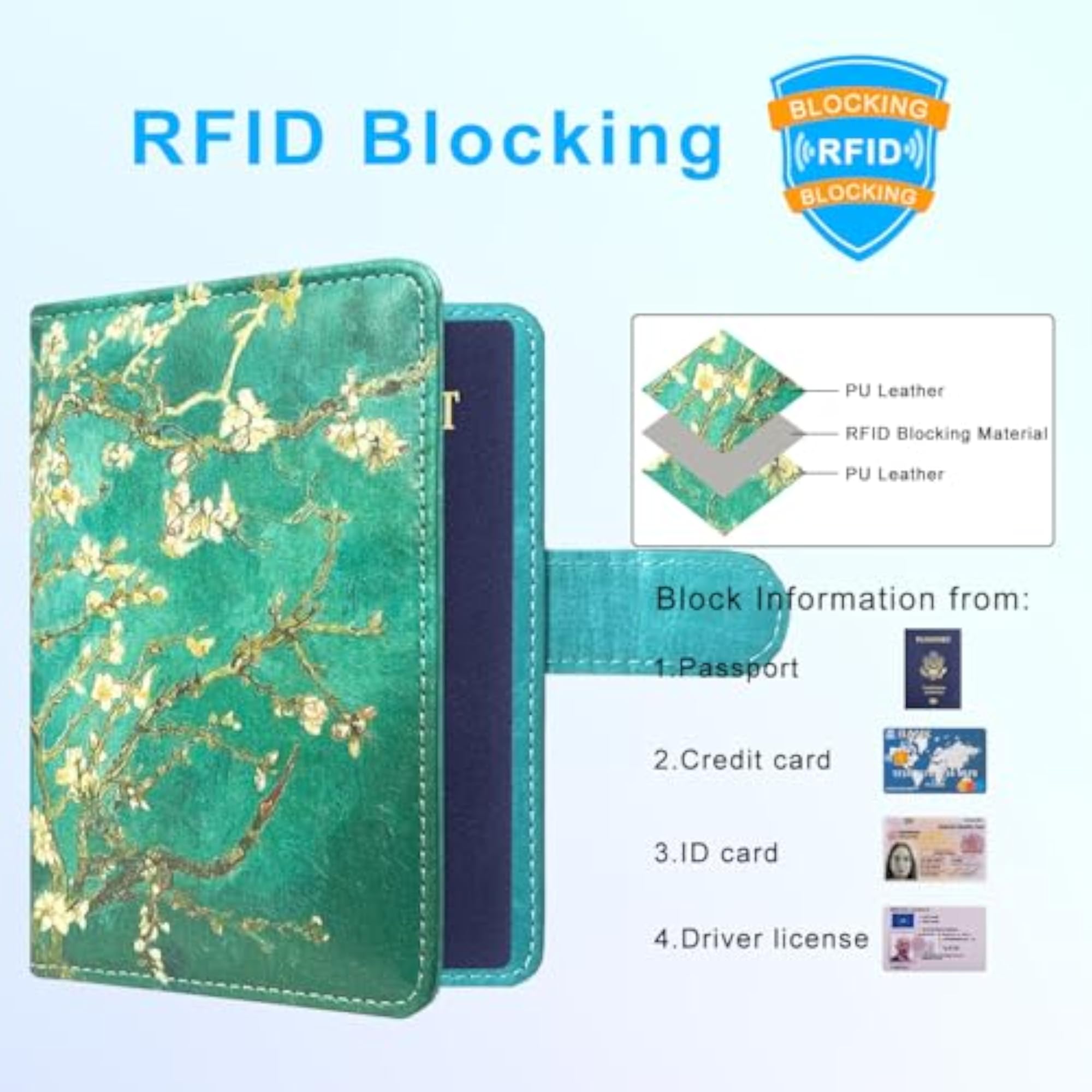 Protective Premium Leather RFID Blocking Passport Holder