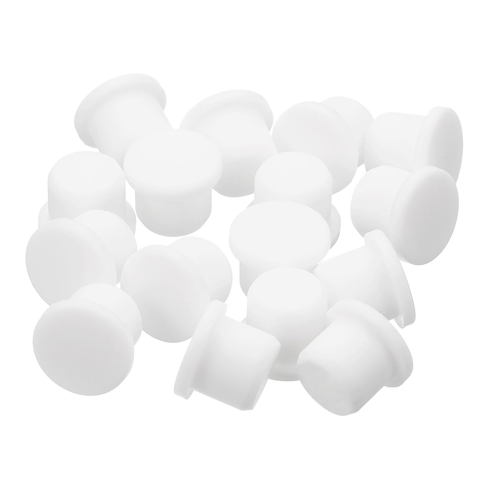uxcell 16 Pieces White Rubber Stopper, 11.5mm Plug Holes for 11-11.3mm/0.43-0.44" Hole
