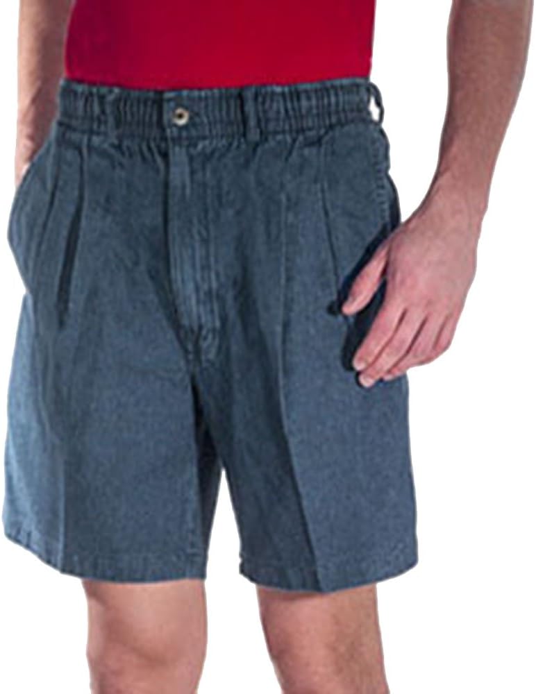 Creekwood Elastic Waist Twill Shorts for Big & Tall Men – 100% Pure Cotton