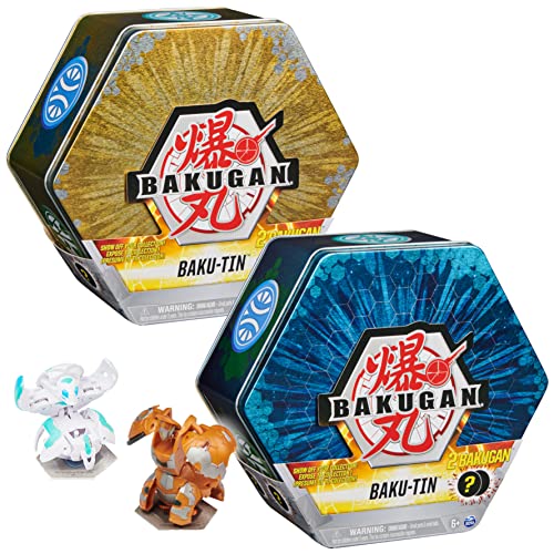 Bakugan Baku-Tin Premium Collectors Storage Tin with 2 Mystery Bakugan (Style May Vary) for Kids Aged 6 and up