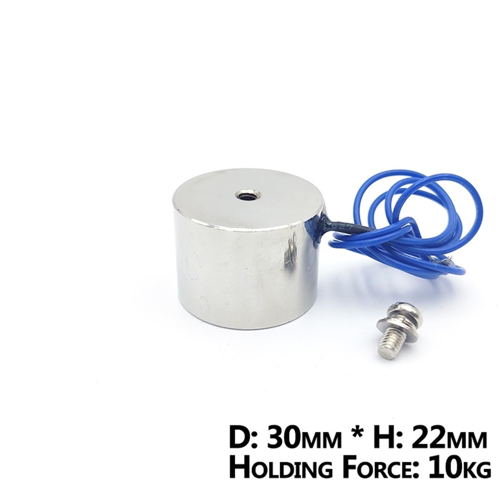 30/22 DC 12V Elettromagnete Cilindro Magneti Elettrici 10KG/100N Forte Solenoide Elettromagnetico Ventosa 1 Pz