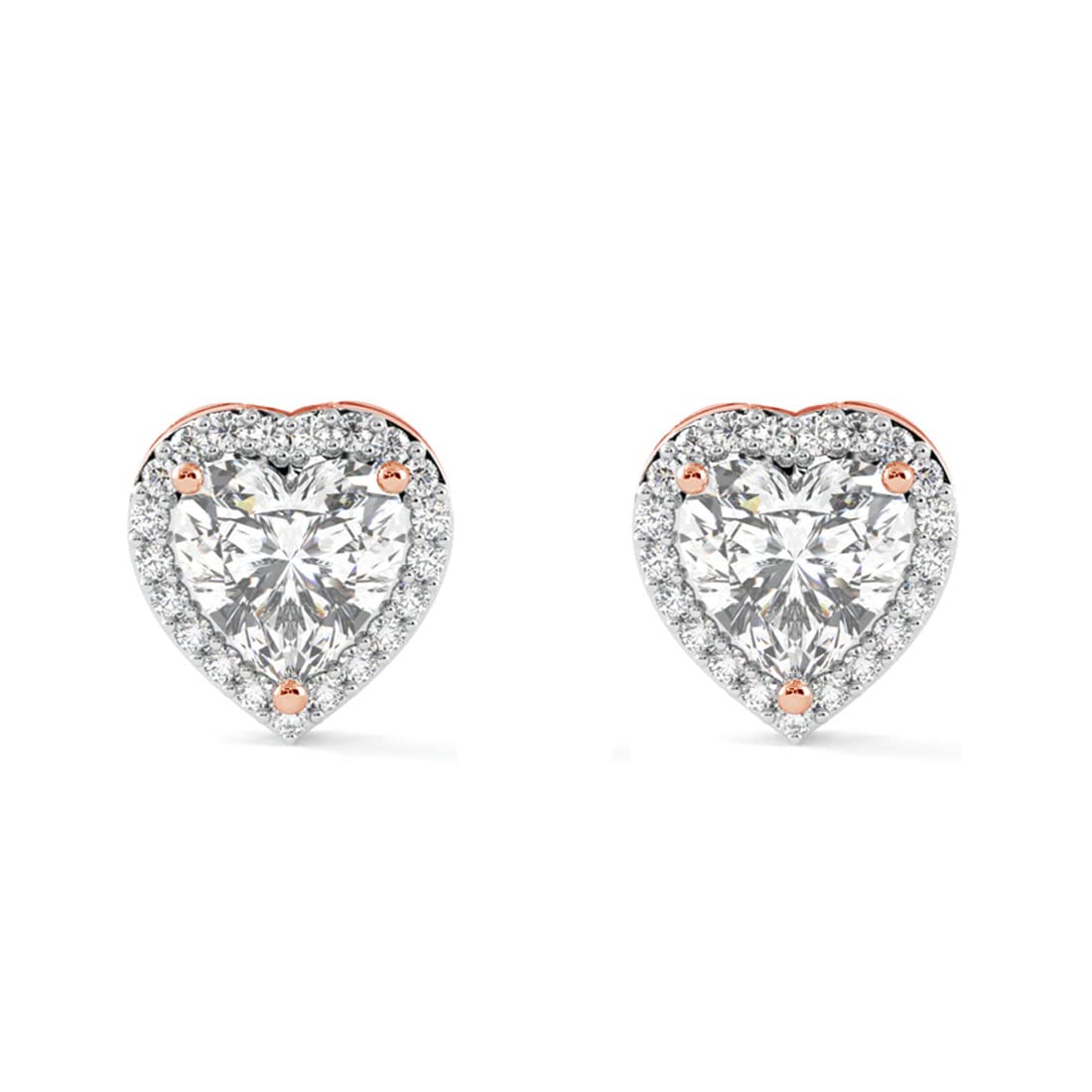 CLARA 925 Sterling Silver Heart Solitaire Earrings with Screw Back | Rose Gold Rhodium Plated, Swiss Zirconia | Gift for Women & Girls (B0BD5P3C19) Amazon Price History, Amazon Price Tracker