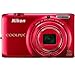 Nikon COOLPIX S6500 Wi-Fi Digital Camera with 12x Zoom (Red)