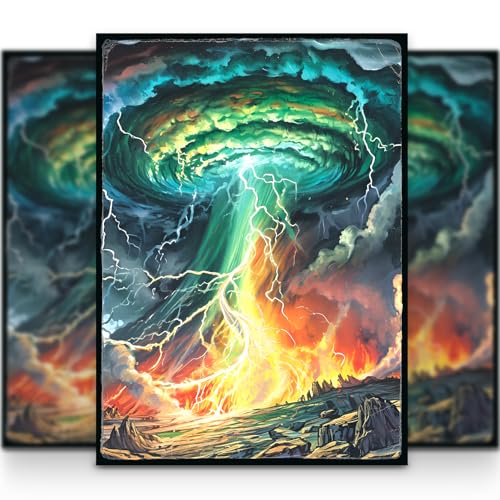 MTG - Fundas para tarjetas de 105 quilates, estilo de la vieja escuela, tormenta, acabado mate + frontal transparente, 66 x 92 mm, tamaño mágico estándar
