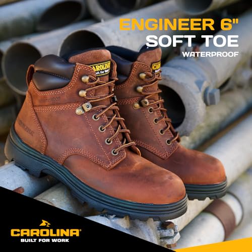 Carolina Engineer 6” Work Boots for Men - Waterproof Boots with Durable Leather Uppers, Comfort Footbeds, and Slip-Resistant Lug Outsoles, EH Rated2