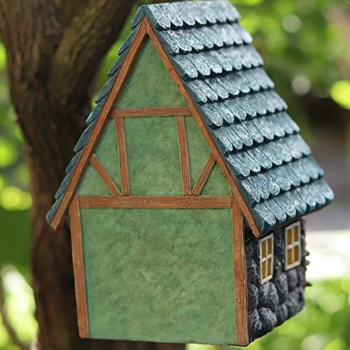 Hanging Bird House, Resin Birdhouse For Outdoor Patio Garden Decorative,Balcony Garden Country Bird House For Small Bird Finches, Robin,Swallows, Hummingbird, Sparrows #TOP7