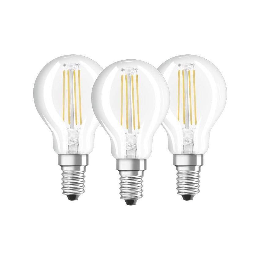 Osram Base Clas P Lampada LED E14, 4 W, Luce Calda, 3 Lamp