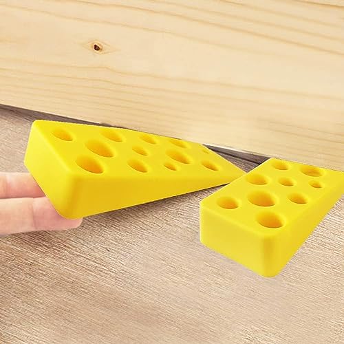 Newwyt 3Pieces Creative Silicone Cheese Door Stop Bottom Wedge Door Open for Classroom Office Home Door Stop Door Wedge Silicone - Image 3