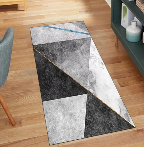 Alfombra larga para cocina y pasillo transitable con base gris moderna 2