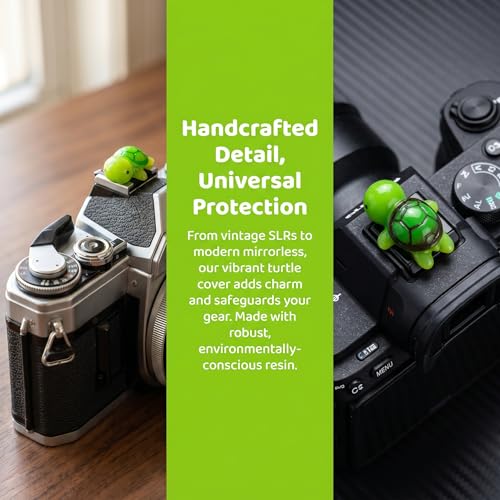 Image of Camera Hot Shoe Cover, Cute Hot Shoe Cap, Hot Shoe Protector Compatible with Sony Fujifilm Fuji Canon Nikon Pentax Leical Panasonic (2pcs Tortoise)