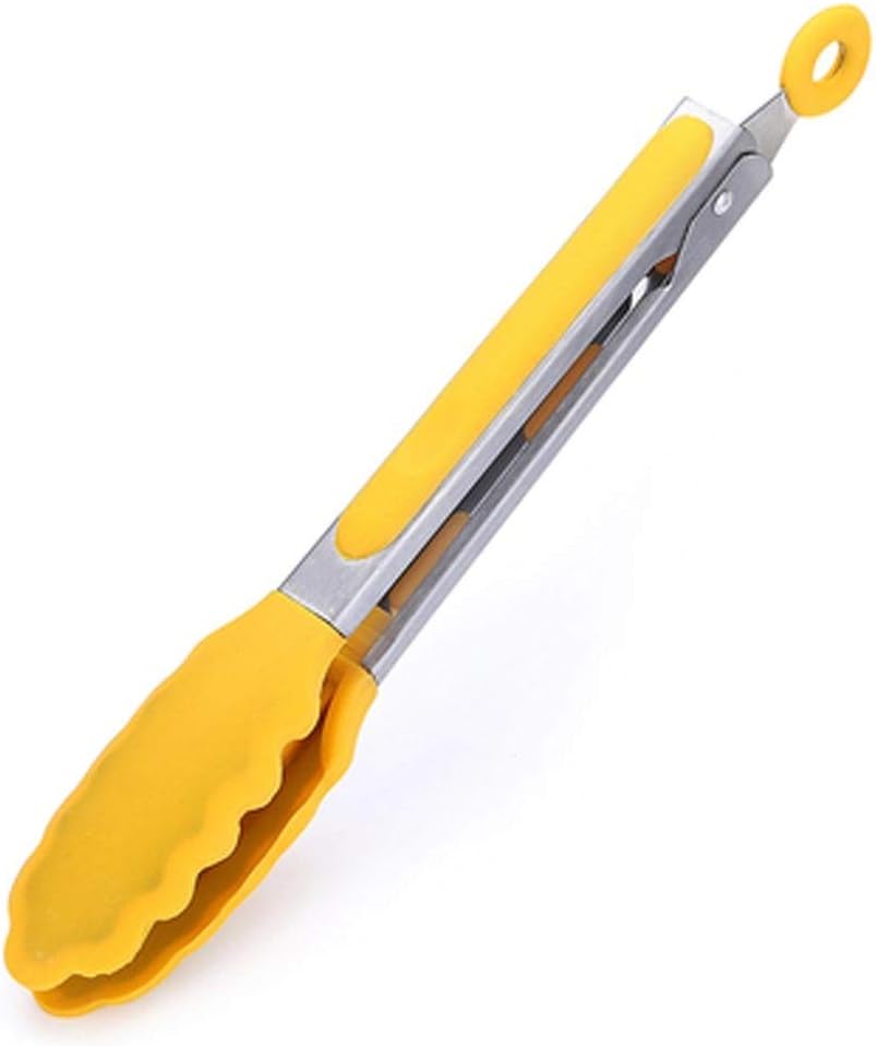 1 Barbecue Silicone Tongs, Kitchen Mini Tongs, Heat-Resistant Cooking Tongs, Steel Food Tongs, Kitchen Accessories (Size : 34.5cm)