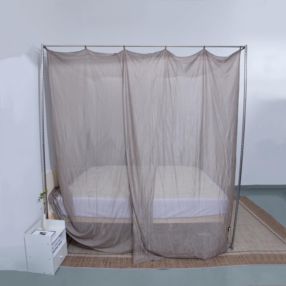 Amradield Pure Silver Coated Mesh EMF Protection Mosquito Netting Square 86.6" x 86.6" x 86.6" Silver Fiber EMF Protection EMF Shielding Neting Canopy Blocks RF & WiFi, Bed Net for Health Protection