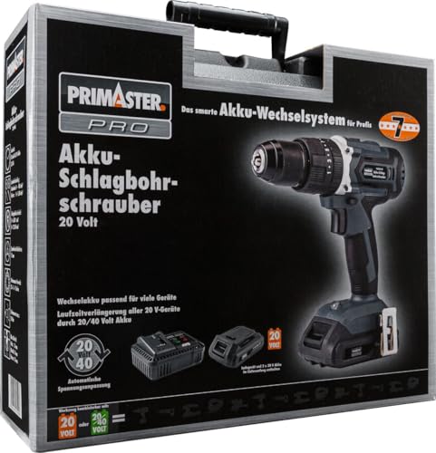Primaster Akku-Schlagbohrschrauber-Set 20V Akkuschrauber Bohrschrauber Koffer – Bild 6
