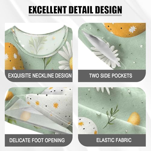 senya Short Sleeve Pajamas Sets Summer Cotton Sleepwear 3d Eggs Flowers4