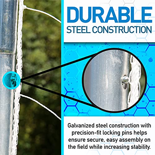 Franklin Sports Premier Steel- Folding Backyard Soccer Goal With All Weather Net - Kids Backyard Soccer Net - Easy Assembly - 12X6' - Silver #TOP1