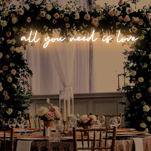 ANROOMZI All You Need is Love Neon Sign, Custom Wedding Neon Sign 40 inch