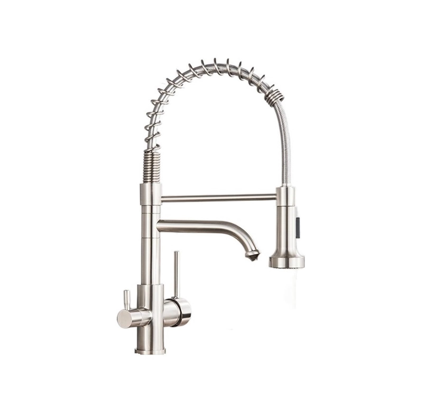 BHFPFZA Filtered Kitchen Faucet Water Purifier with Dual Sprayer Easy Installat Mixer Tap for Drinking Water - pe A Brushed el h