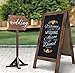 HBCY Creations A Frame Chalkboard 40x20 Solid Wood A-Frame Sign Rustic Brown Double-Sided Magnetic Board, Chalkboard Menu Board, for Restaurants, Cafés, Weddings - Heavy Duty Hinges