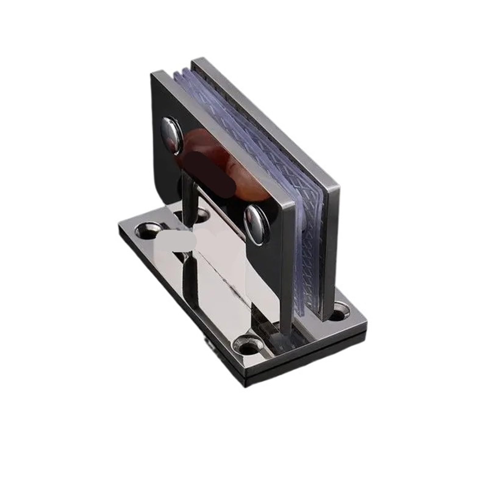 Padgcnor Silver Bathroom Glass Door Hinges Precision Cast Stainless Steel Shower Room Glass Door Hinge Bathroom Clip 90 Degree Two-Way Gate Clamp(Silver)